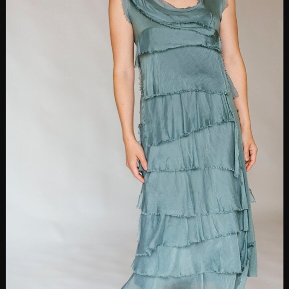 Sovay Ruffle Maxi Dress  One Size teal - Picture 3 of 7